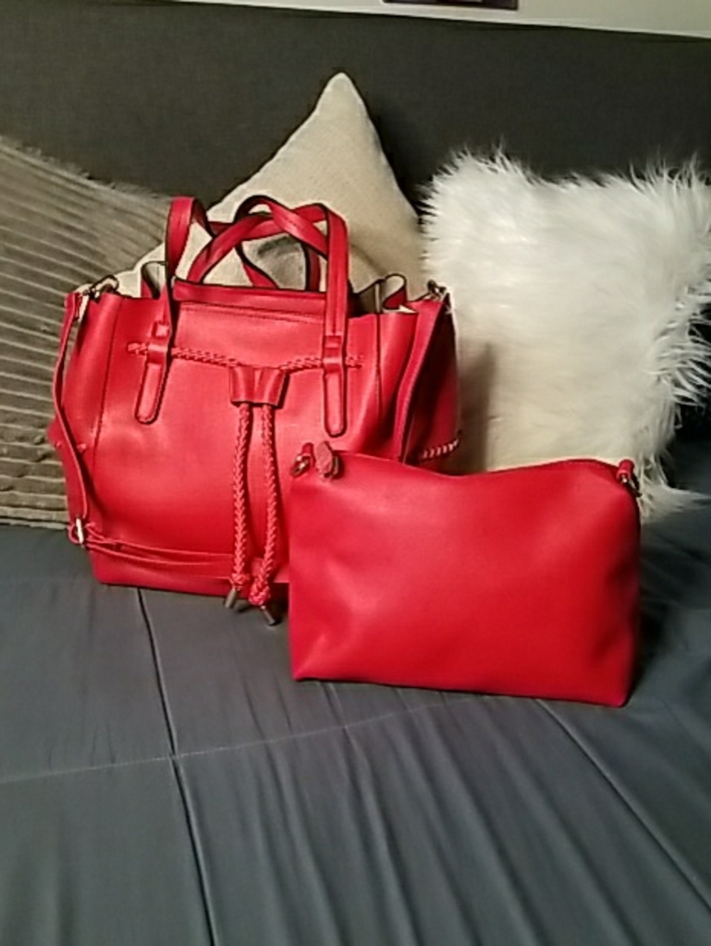Elizabeth Arden Red Tote with Matching Pouch